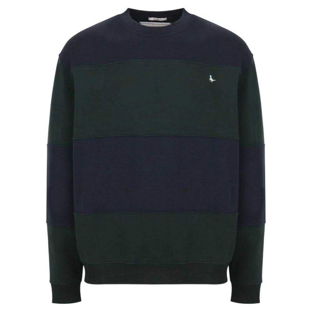 Jack Wills Mens Colour Block Sweatshirt / Pine/Navy
